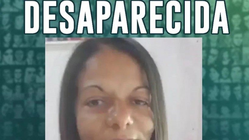 Cartaz da Polícia Civil pede colaborações da população para encontrar Lizangela Rodrigues da Silva Nascimento 