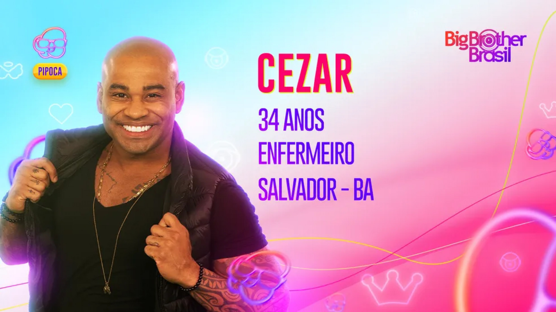 BBB 23: Cézar é um dos participantes Pipoca da atração global 