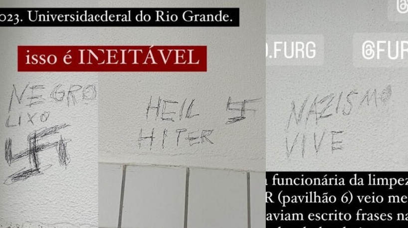 Imagens das pichações foram divulgadas em página de alunos