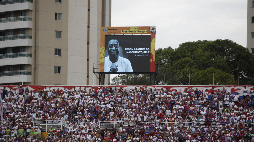 FORTALEZA, CE, BRASIL, 14.01.2023:Homenagem a Pelé. Jogo pelo campeonato cearense Fortaleza vs Iguatu, PV