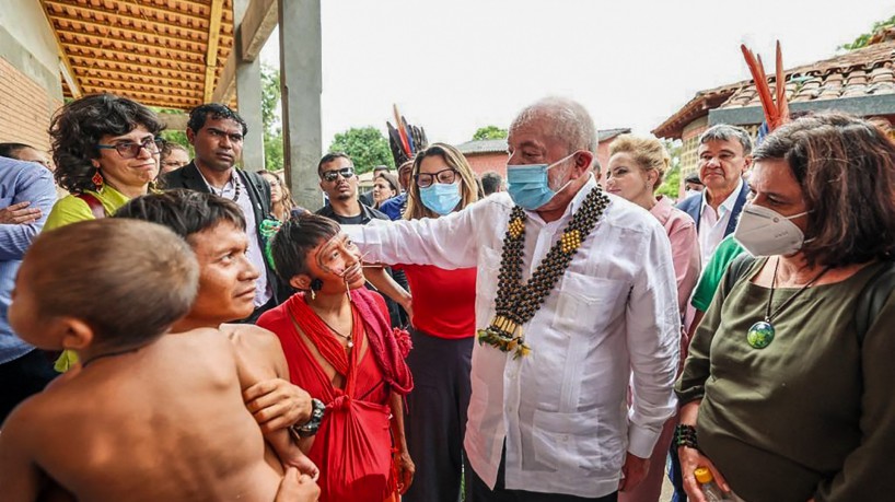 Visita de comitiva do presidente Lula ao território Yanomami, em Roraima(foto: RICARDO STU...