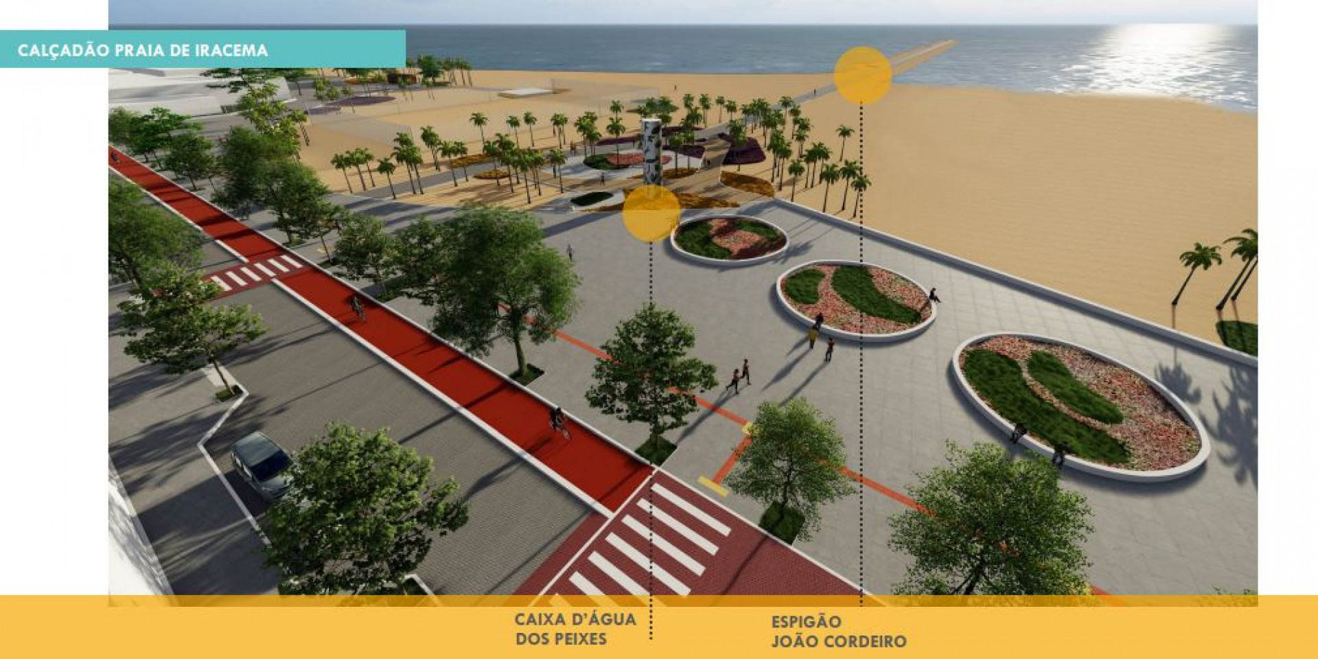 ￼Projeto de revitalização da Praia de Iracema (Foto: Prefeitura de Fortaleza)