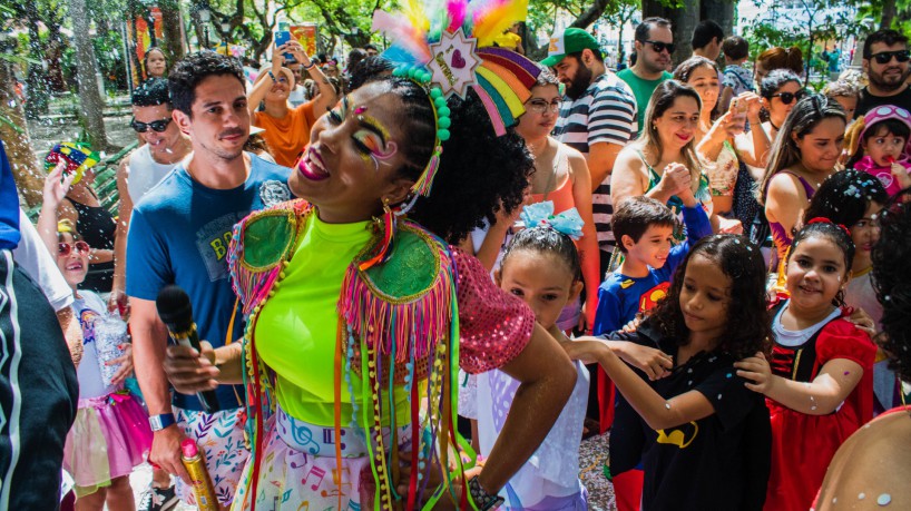 FORTALEZA, CEARÁ, 05-02-2023: Pré-Carnaval infantil na Praça do Passeio Público, no Centro de Fortaleza. (Foto: Fernanda Barros/ O Povo).