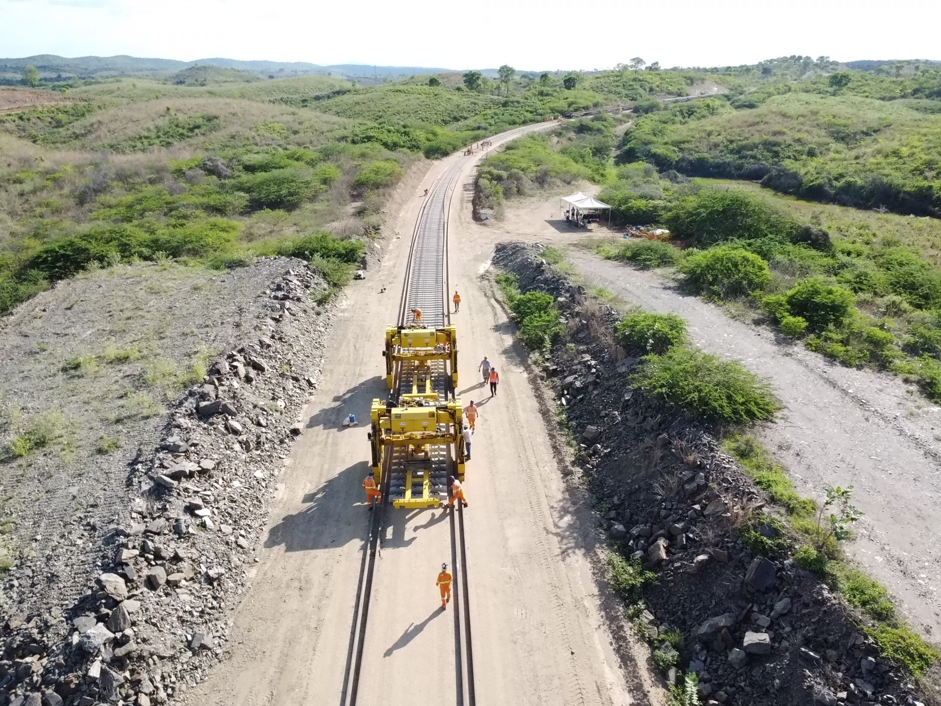 ￼NO TOTAL, 815 km do ramal Pecém da ferrovia já foram construídos (Foto: Transnordestina Logística S.A)