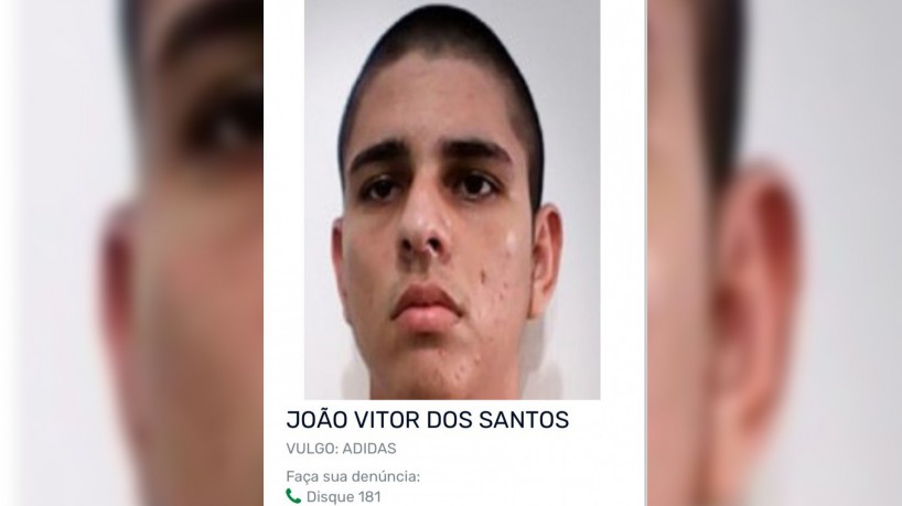 "Adidas", namorado de Majestade. Ele está foragido e passou a integrar a lista dos criminosos mais procurados do Ceará 