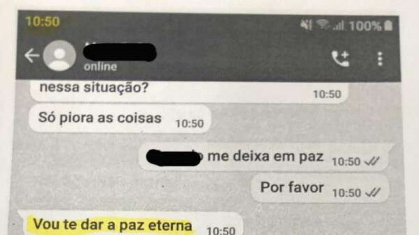 Homem utilizava aplicativo de mensagens para enviar ameaças à ex-companheira.