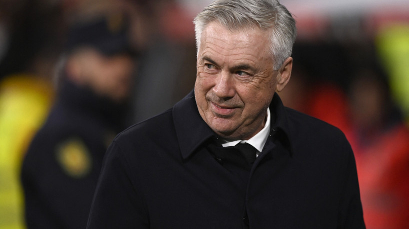 Técnico Carlo Ancelotti no jogo Real Madrid x Barcelona, no Santiago Bernabéu, pela Copa do Rei