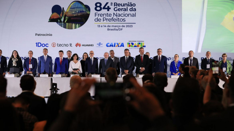 Brasília (DF) 14/03/2023  Presidente, Luiz Inácio Lula da Silva, durante encerramento da reunião da Frente Nacional de Prefeito.