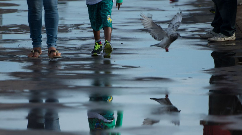 Chuva na manhã desta quinta-fera (22) ameniza o calor em Brasília. ( Marcelo Camargo/Agência Brasil)