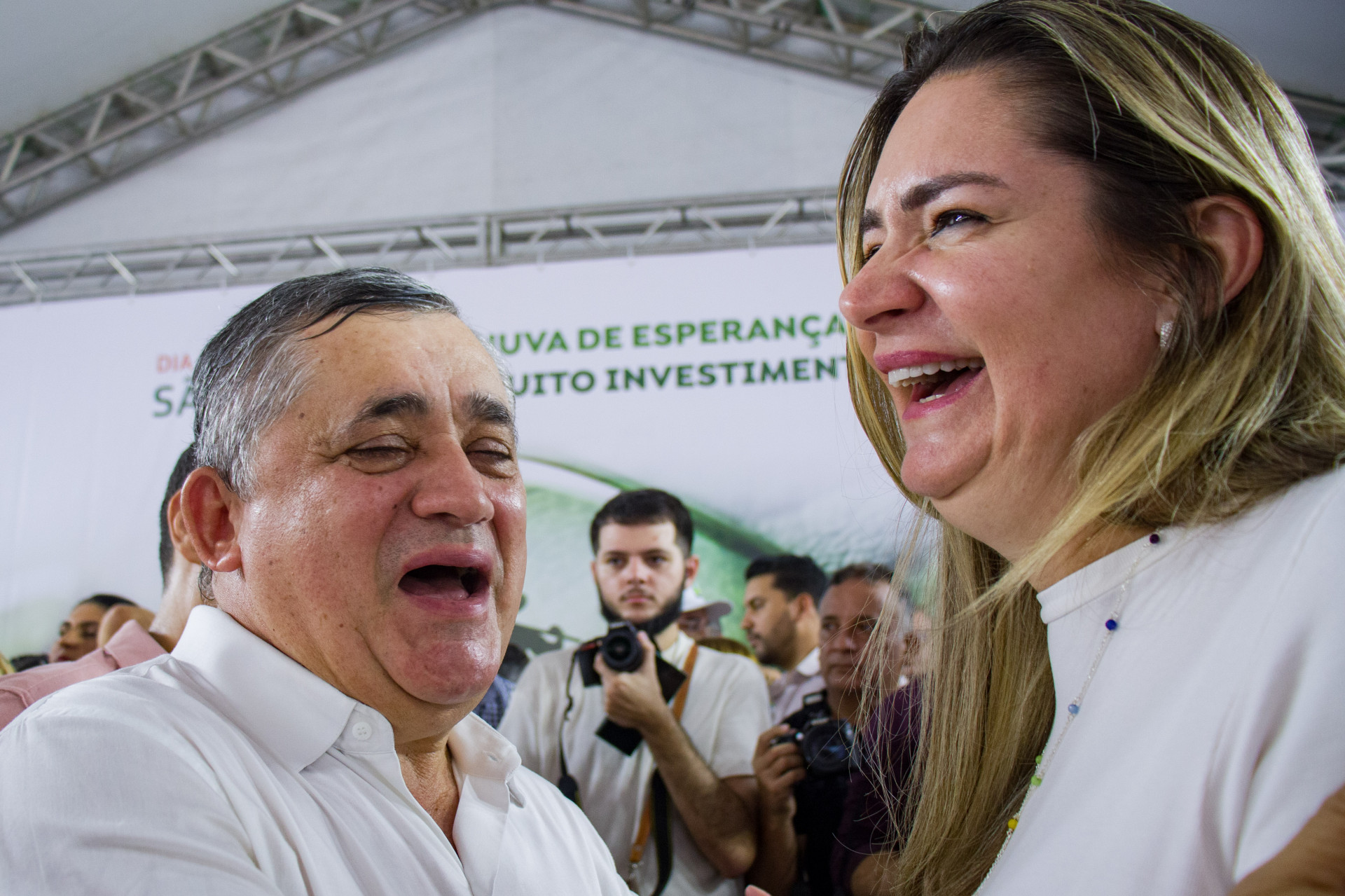 ￼José Guimarães e a senadora Augusta Brito, otimismo com as perspectivas do PT em Fortaleza (Foto: Samuel Setubal)