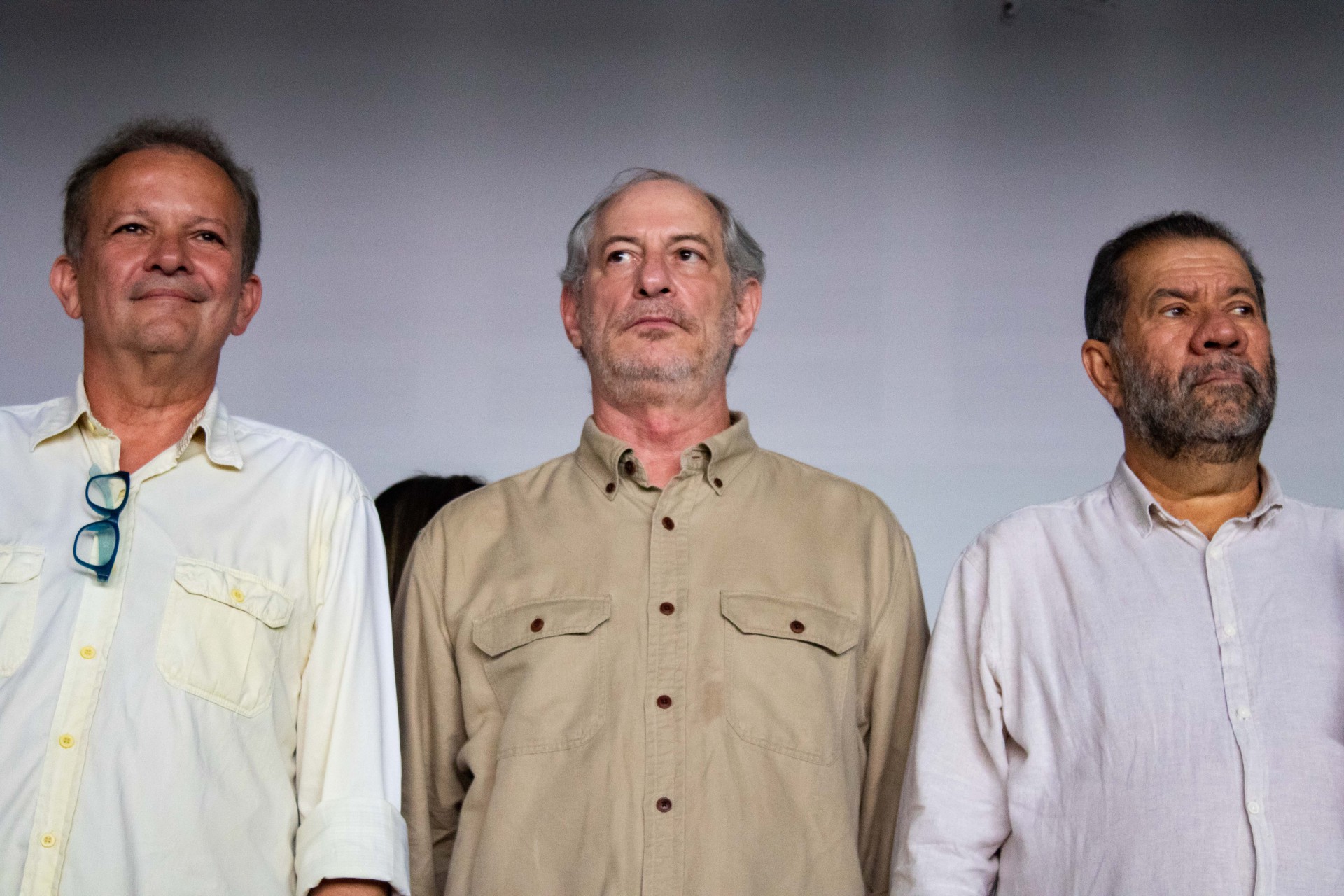 André Figueiredo, Ciro Gomes e Carlos Lupi: forças do PDT nacional (Foto: Samuel Setubal)