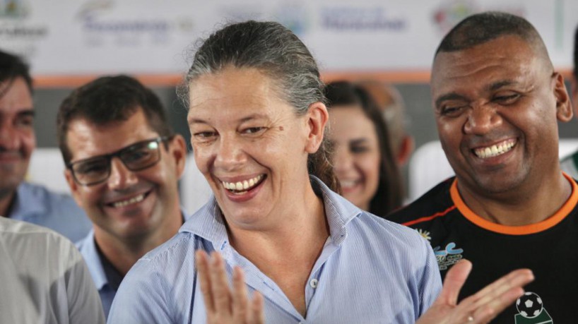 Ana Moser, ministra do Esporte, durante evento em Fortaleza