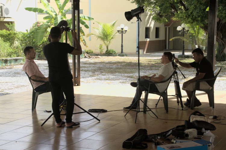 Entrevistas para o documentário Os Sete Campos, de Flávio Alves(Foto: Laiane de Paula Silva)