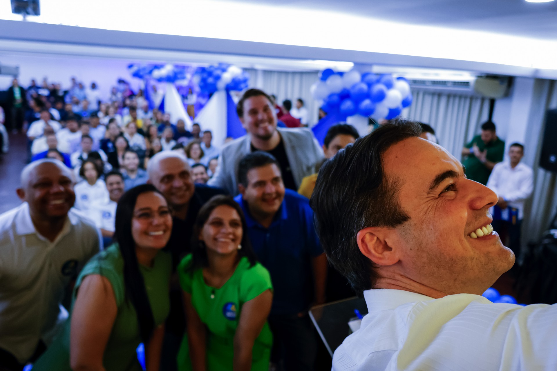 FORTALEZA-CE, BRASIL, 20-05-2023: Reginauro Nascimento / Soldado Noelio / Dayane do Capitão e outros aliados. Capitão Wagner dar palestra para pessoas que querem entrar no mundo politico, evento feito pelo partido PR-CE. (Foto: Aurelio Alves/O Povo) (Foto: AURÉLIO ALVES)