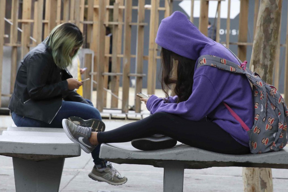  Uso contínuo de celular com  a cabeça inclinada para baixo pode gerar problemas na cervical.(Foto: Rovena Rosa/Agência Brasil)