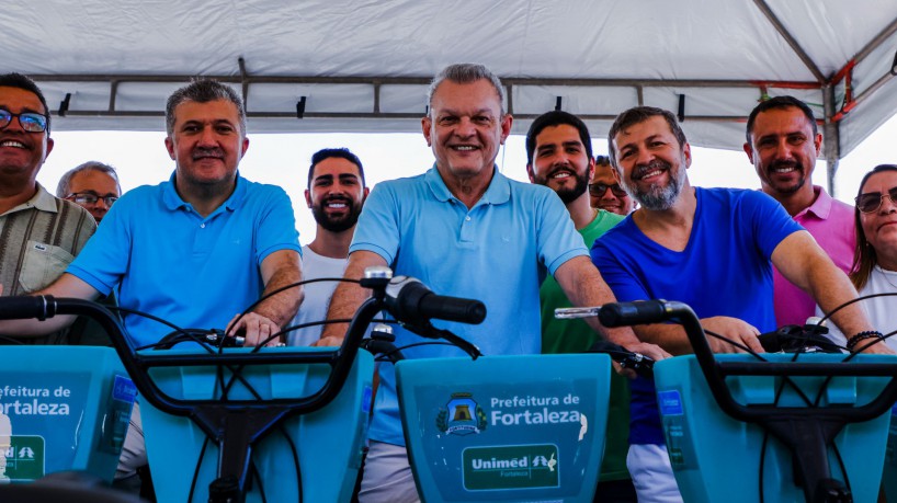 FORTALEZA-CE, BRASIL, 03-06-2023: Sarto Nogueira / Elcio Batista / Antonio Herique. Prefeitura entrega nova estação do bicicletar no Parque Rachel de Queroz, no dia mundial da bicicleta. (Foto: Aurelio Alves/O Povo)