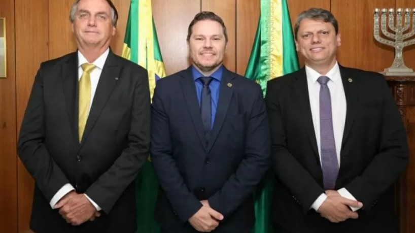 Jair Bolsonaro, Danilo Campetti e Tarcísio de Freitas