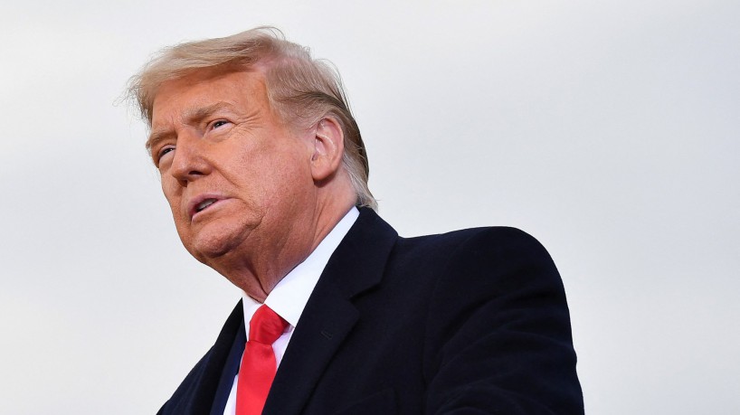 (FILES) US President Donald Trump speaks during a rally at Muskegon County Airport in Muskegon, Michigan on October 17, 2020. Former US president Donald Trump said June 8, 2023 he has been indicted in the federal probe over his handling of classified documents after leaving office. (Photo by MANDEL NGAN / AFP) .