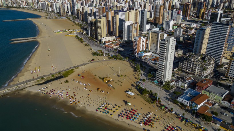 Foto de apoio ilustrativo (vista aérea da Beira-Mar). Empresário chinês foi encontrado morto em hotel na Beira-Mar, em Fortaleza