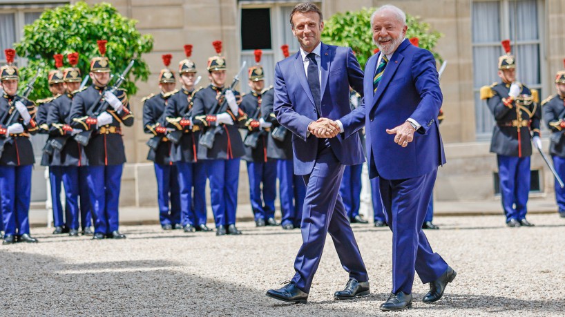 Presidente Luiz Inácio Lula da Silva com presidente da França, Emmanuel Macron