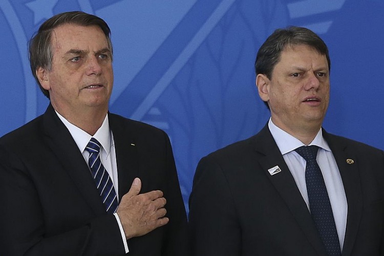 O expresidente Jair Bolsonaro e o governador de São Paulo, Tarcísio de Freitas