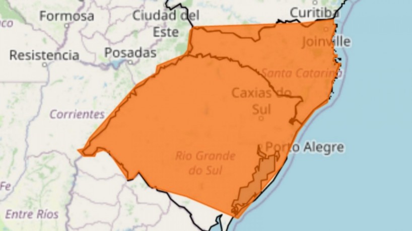 Alerta do Inmet aponta risco de tempestade, com ventos intensos, queda de granizo e risco de corte de energia