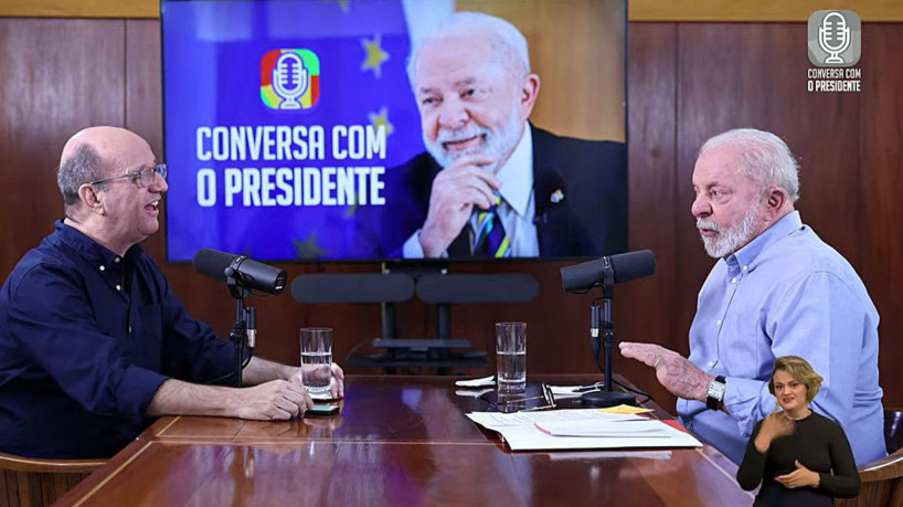 Brasília (DF), 25.07.2023 - Presidente Lula é entrevistado por Marcos Uchoa no programa Conversa com o Presidente,  em Brasília.  Imagem: TV Brasil GOV