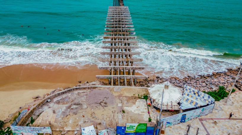 Fortaleza, CE, BR - 09.03.23  - Paralização da reforma da Ponte dos Ingleses (ponte metálica) (Fco Fontenele/OPOVO)