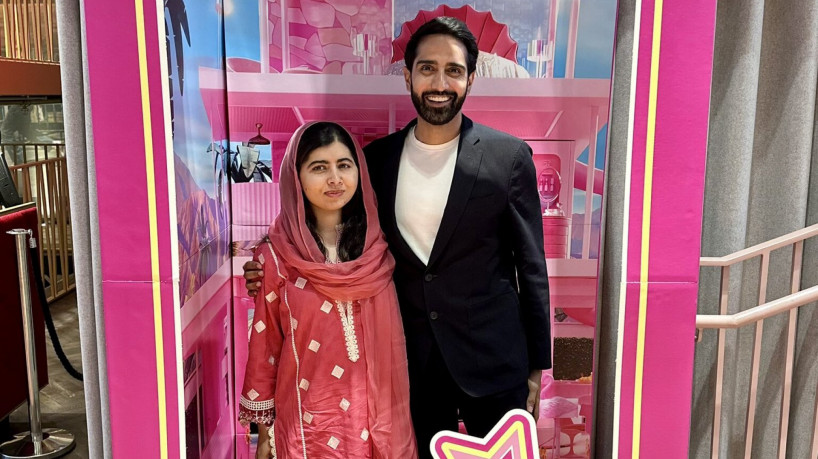 Em brincadeira nas redes sociais, Malala postou foto com o marido e a legenda: 