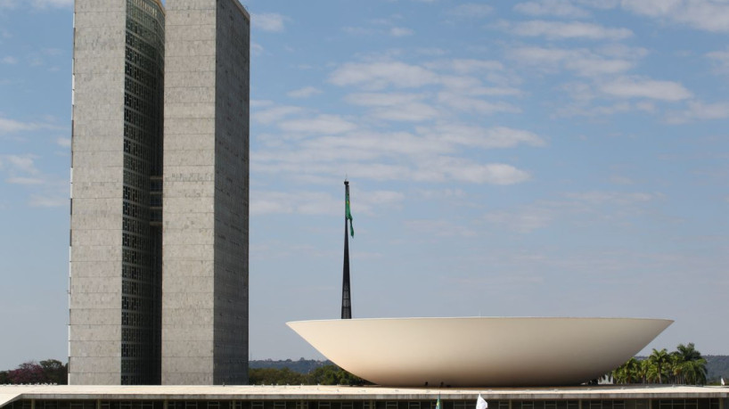 Palácio do Congresso Nacional na Esplanada dos Ministérios em Brasília