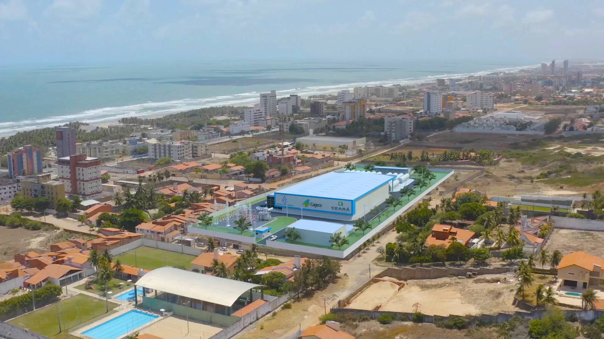 Planta vai iniciar a construção na Praia do Futuro até março de 2024 (Foto: Divulgação / Cagece)