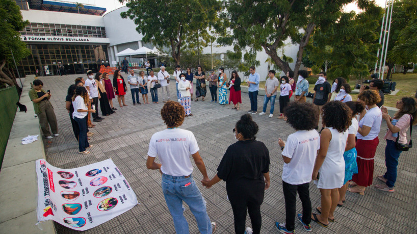 ￼MANIFESTAÇÃO durante o terceiro julgamento da Chacina do Curió