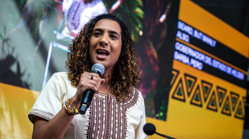 06/08/2023, A ministra da igualdade racial, Anielle Franco, anuncia criação de Comitê de Monitoramento da Amazônia Negra e Enfrentamento ao Racismo Ambiental. Foto: Rithyele Dantas/MIR