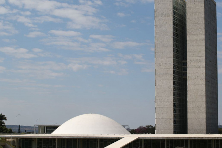 Palácio do Congresso Nacional na Esplanada dos Ministérios em Brasília