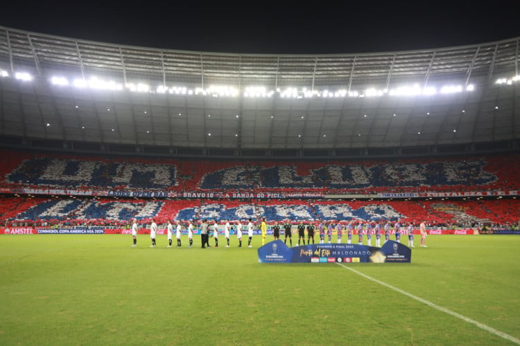 Mosaico da torcida do Leão antes 
da bola rolar