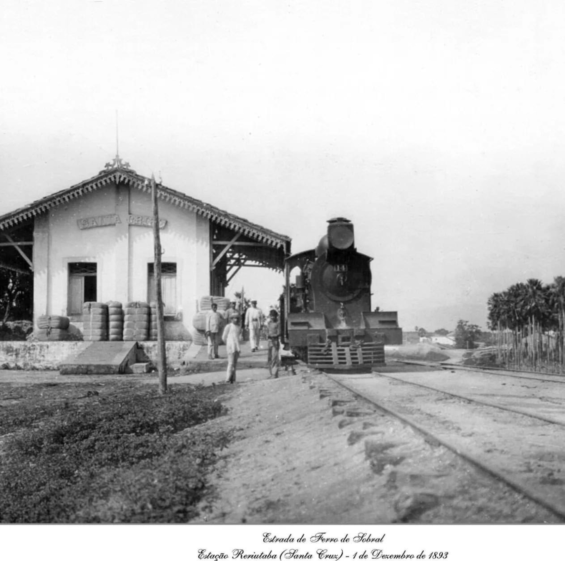 Estação ferroviária de Reriutaba em 1893 (Foto: Acervo da Rede de Viação Cearense/reprodução Facebook)