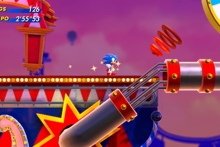 Fase do pinball, uma das mais divertidas de Sonic Superstars