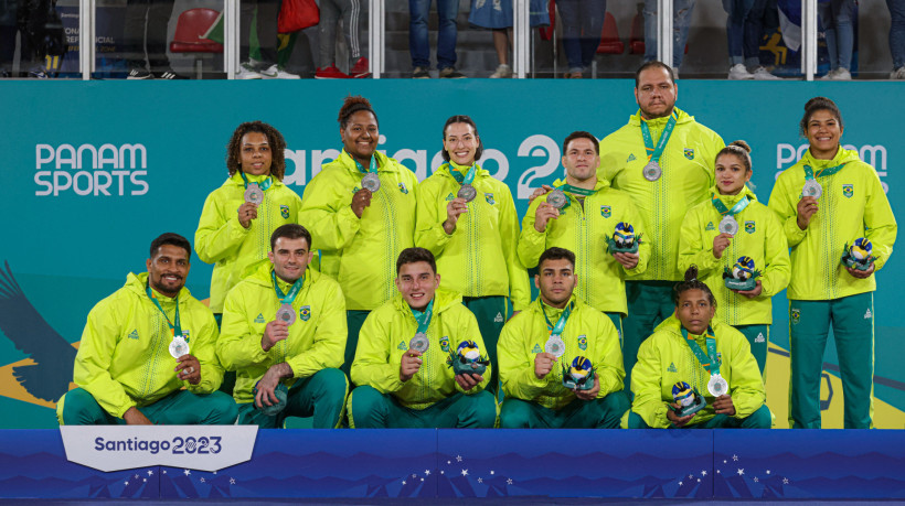 31.10.2023 - Jogos Pan-americanos Santiago 2023 - Judô por Equipes - A equipe do Brasil conquistou a medalha de prata 