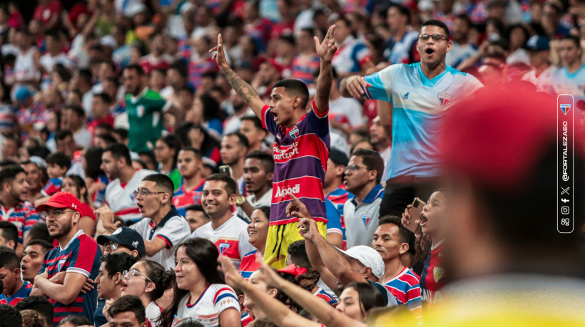 Torcida do Fortaleza presente na Arena Castelão contra América-MG pela Série A do Campeonato Brasileiro