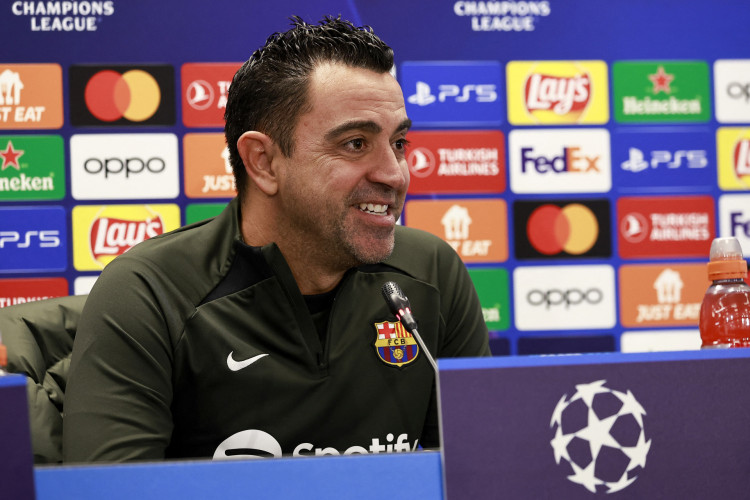 Xavi, técnico do Barcelona, em coletiva de imprensa de pré-jogo