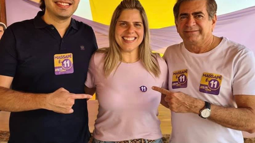 AJ, Aline e Zezinho Albuquerque na campanha à Prefeitura de Massapê