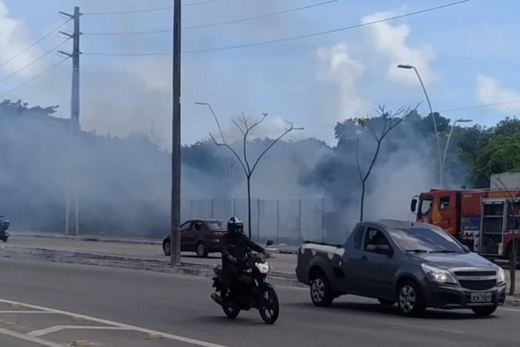 Bombeiros combatem incêndio no Parque do Cocó