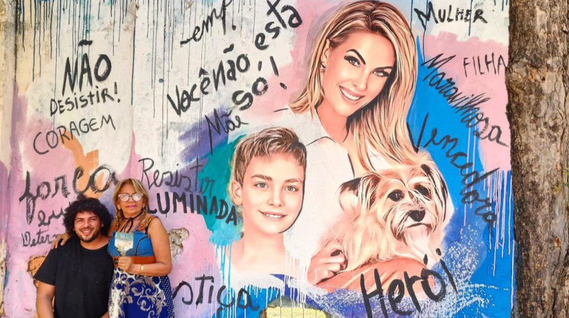 Artista cearense Wanderson Petrova homenageou Ana Hickmann com mural no Crato