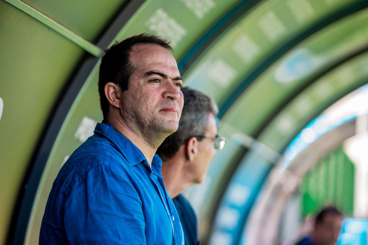 Marcelo Paz, CEO do Fortaleza SAF, no jogo Fortaleza x LDU, no Estádio Domingo Burgeño, pela final da Copa Sul-Americana 2023