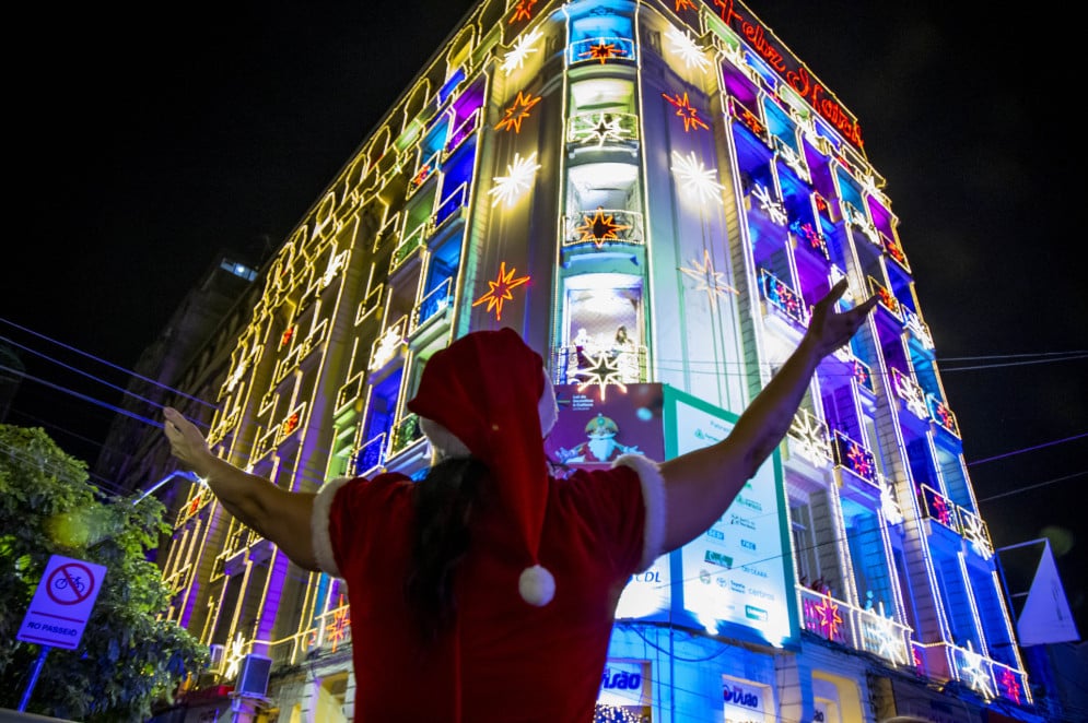 Natal de Luz de 2023 Última apresentação de coral no edifício Excelsior ocorreu no dia 23 de dezembro (Foto: FCO FONTENELE)