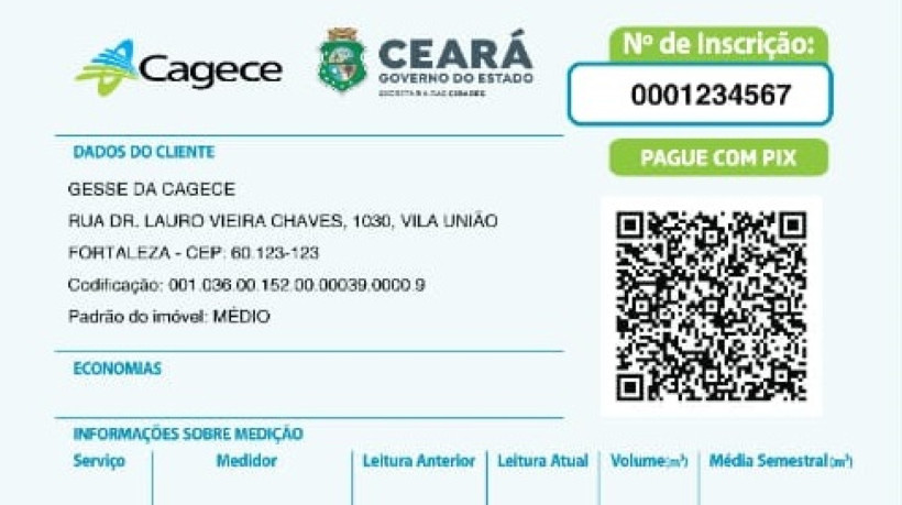 QR Code para pagamento via pix ficará disponível no canto superior direito da fatura