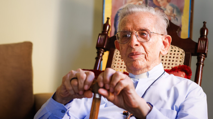 FORTALEZA-CE, BRASIL, 29-12-2023: Dom Edmilson da Cruz, Bispo Emérito de Limoeiro do Norte, 99 anos de idade, 75 anos de ordenação presbiteral (Foto: Aurelio Alves/O Povo)