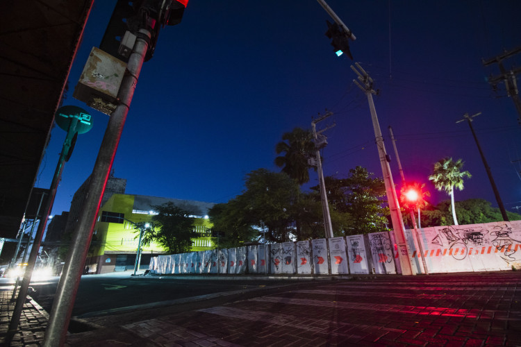 Entorno da Catedral de Fortaleza, no bairro Centro, nessa terça-feira, 9