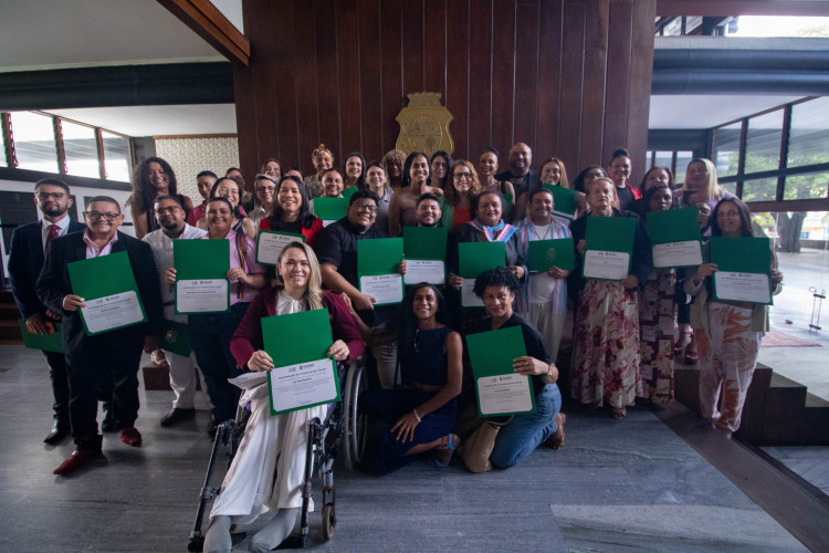 FORTALEZA, CEARÁ, BRASIL, 24-01-2024: Dia da Visibilidade Trans e Canal de Denúncias 155 Ampliado para Combater Discriminação por Orientação Sexual e Identidade de Gênero no Auditório do Palácio da Abolição. (Foto: Samuel Setubal/ O Povo)