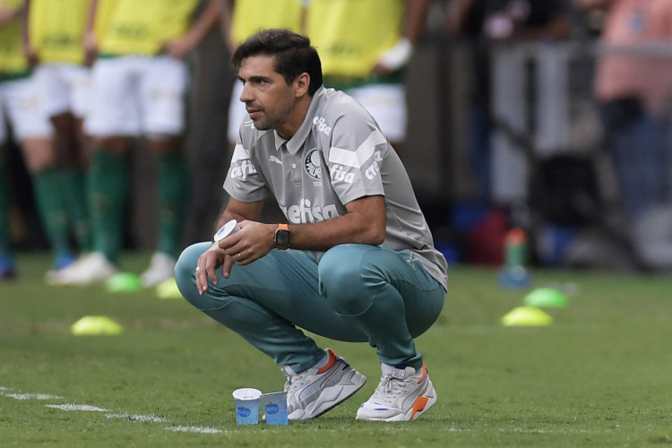 Técnico Abel Ferreira no jogo Palmeiras x São Paulo, no Mineirão, pela Supercopa Rei 2024